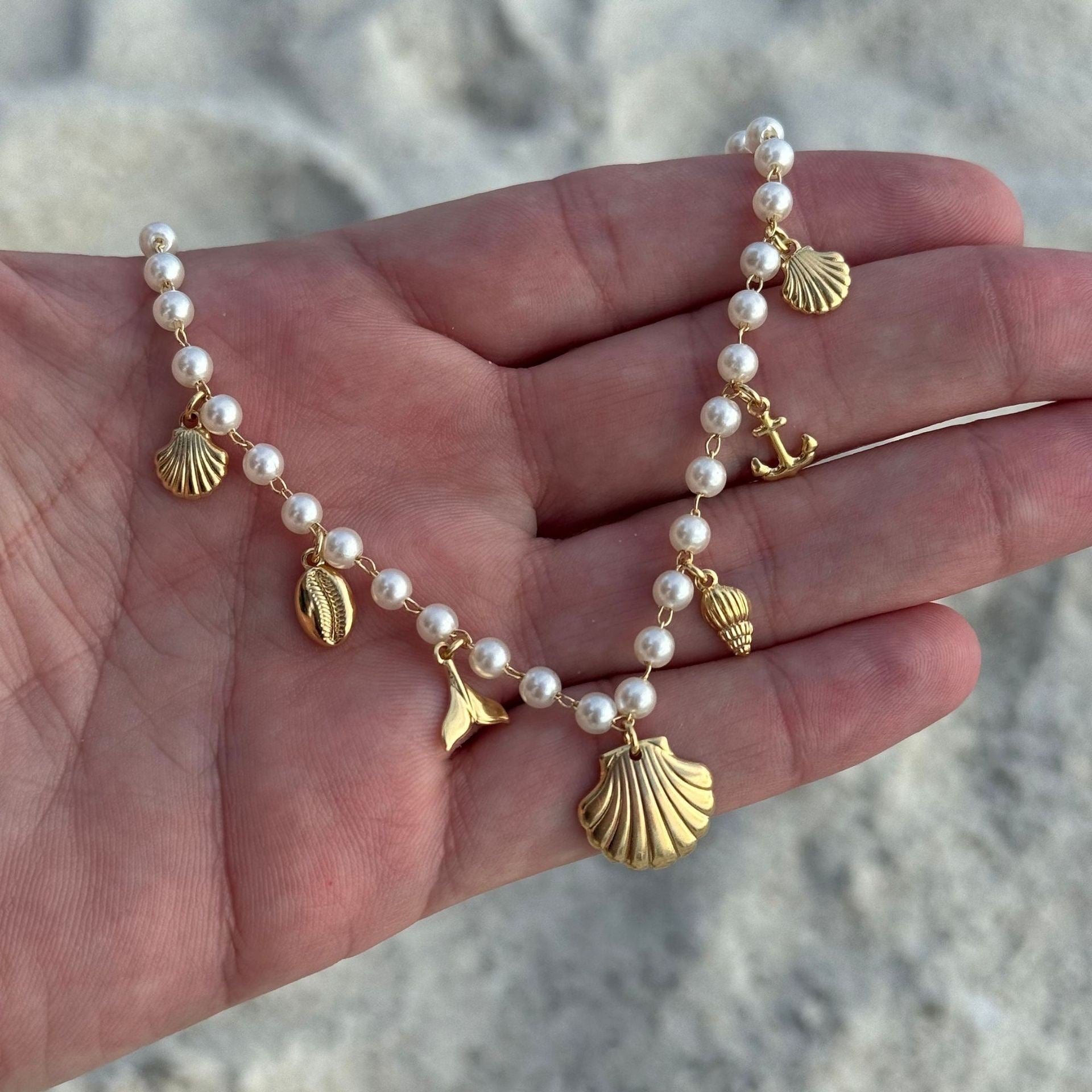 Golden Shoreline Charm Necklace