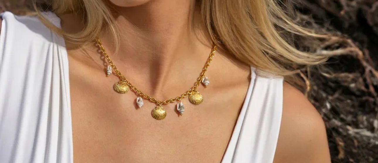 Sun Kissed Sea Shell Charm Necklace