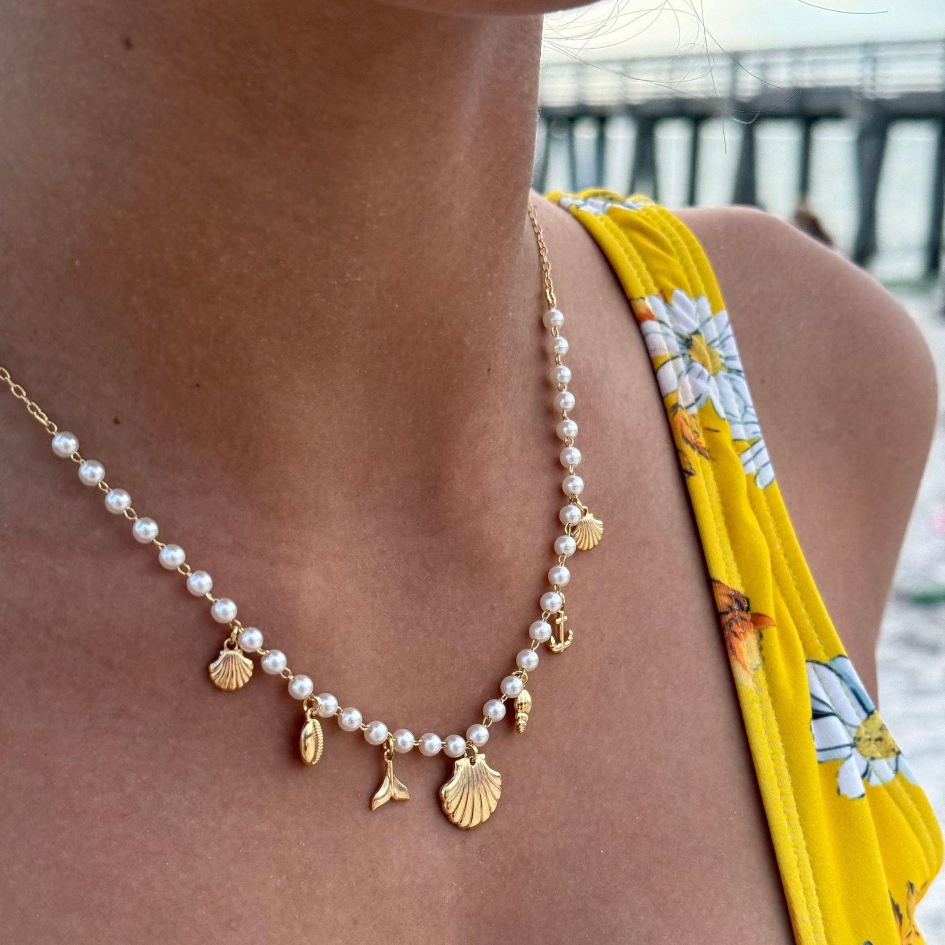 Golden Shoreline Charm Necklace