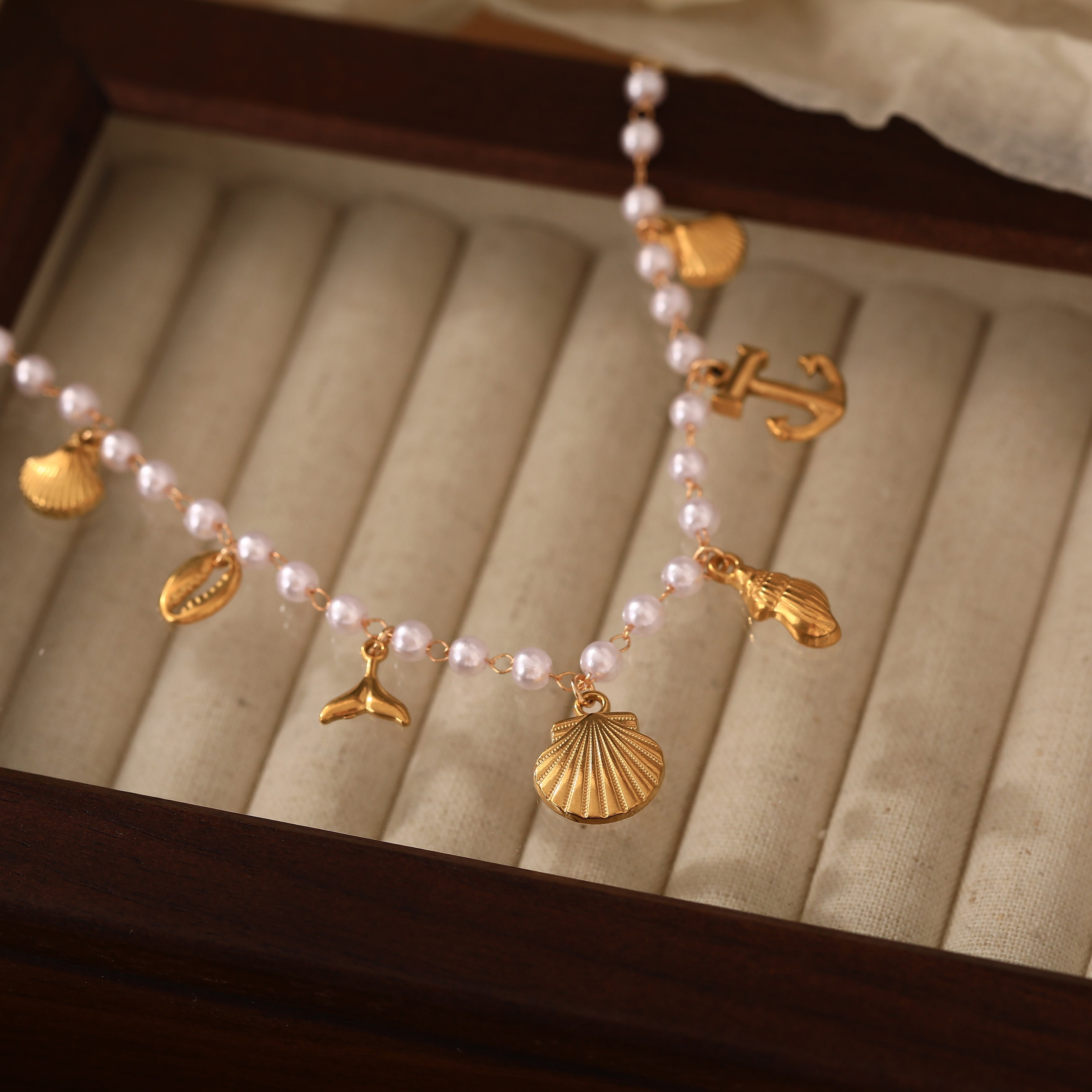 Golden Shoreline Charm Necklace